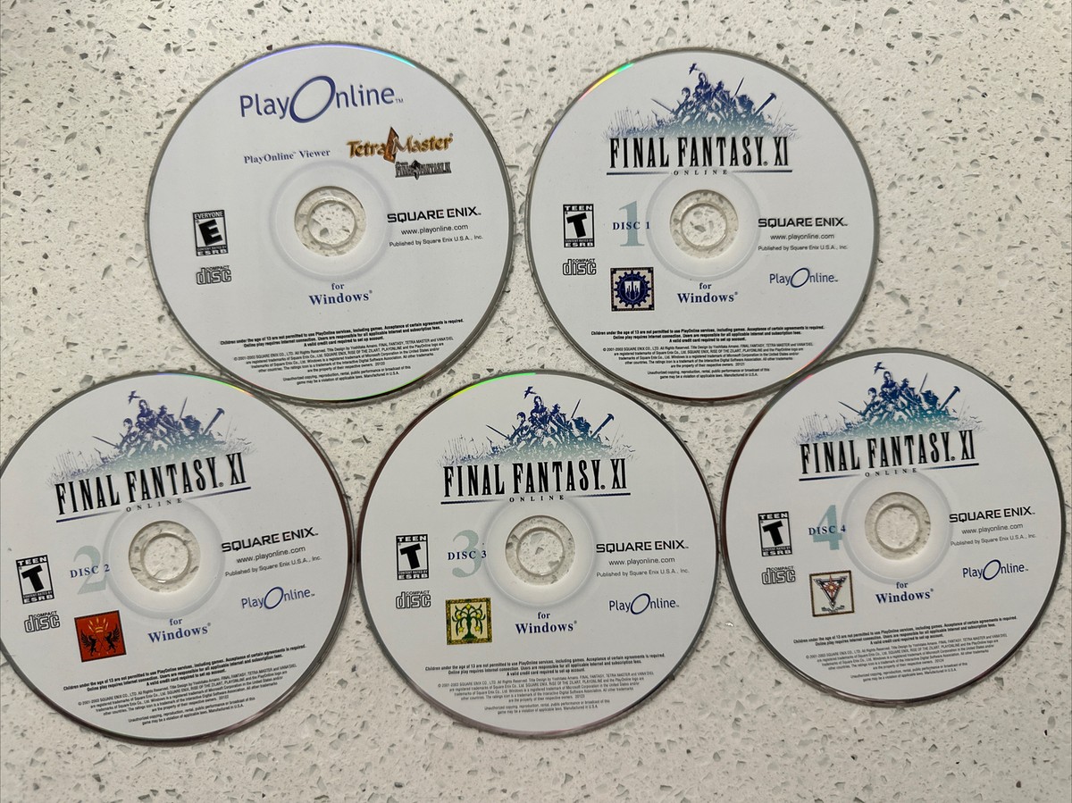 Final Fantasy XI (PC, 2003) No Case Or Manual All 5 Game Discs