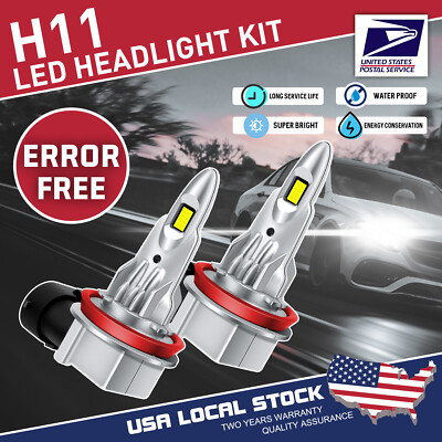 H11 H9 H8 LED Headlight Bulb Low Beam Fog Light 10W 16000lm 6000K White 2x