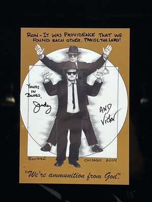 ☕【直筆サイン】The Blues Brothers Blues Brother Framed Signed Card by Judy Belushi & Victor Pisano