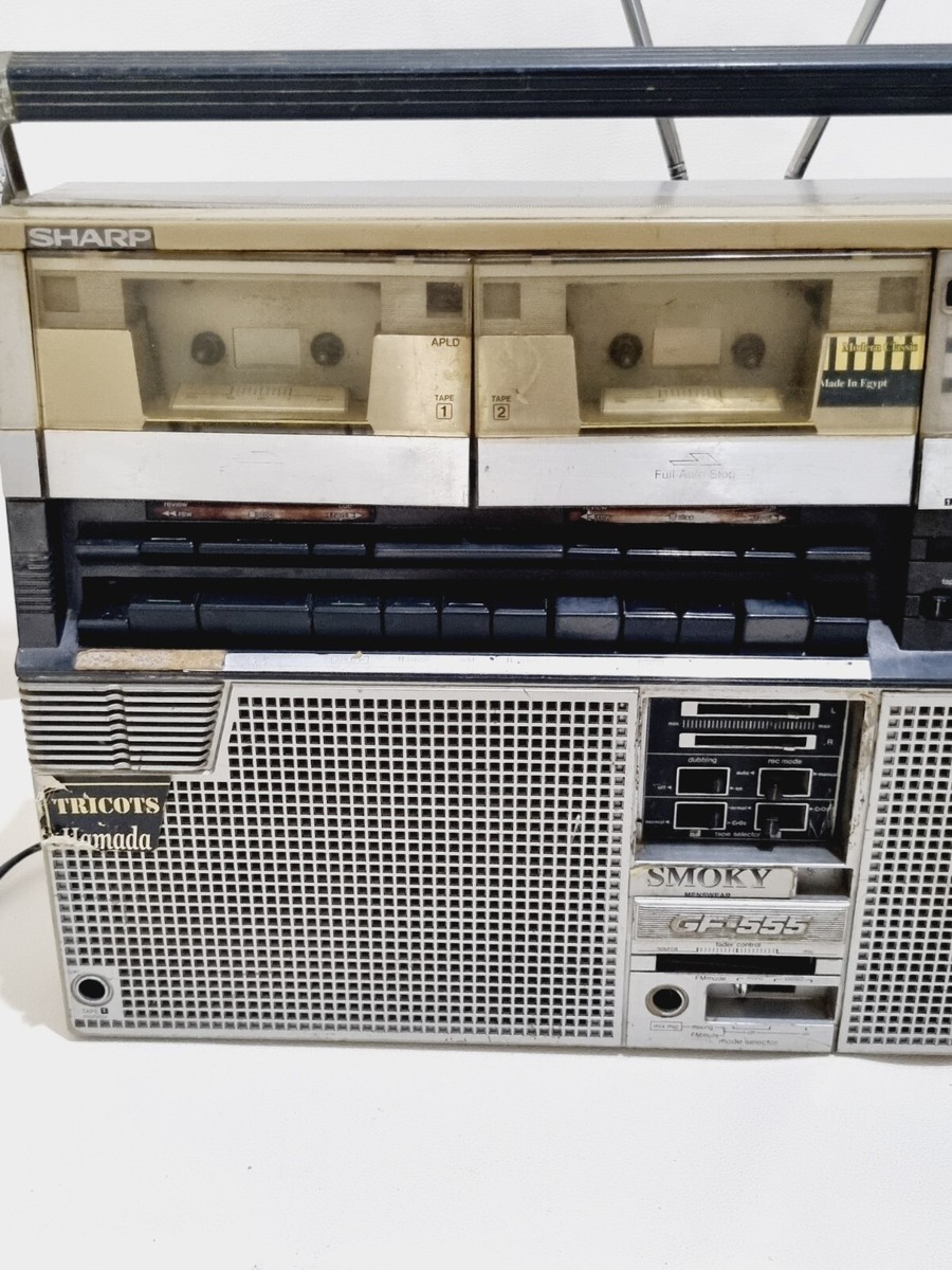 VINTAGE Sharp Boombox GF 555 Double Cassette Player - For Parts