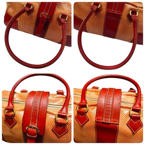 Vivienne Westwood Women's Tote Hand Boston Bag Vintage Orange Red Leather Ladies - Picture 9 of 10