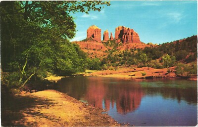 Arizona Oak Creek Canyon and Oak Creek Baldwins Crossing Vintage Postcard