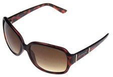 Liz Claiborne Square Wrap Eye Sunglasses Brown Tortoise UV Protection 60-16-122