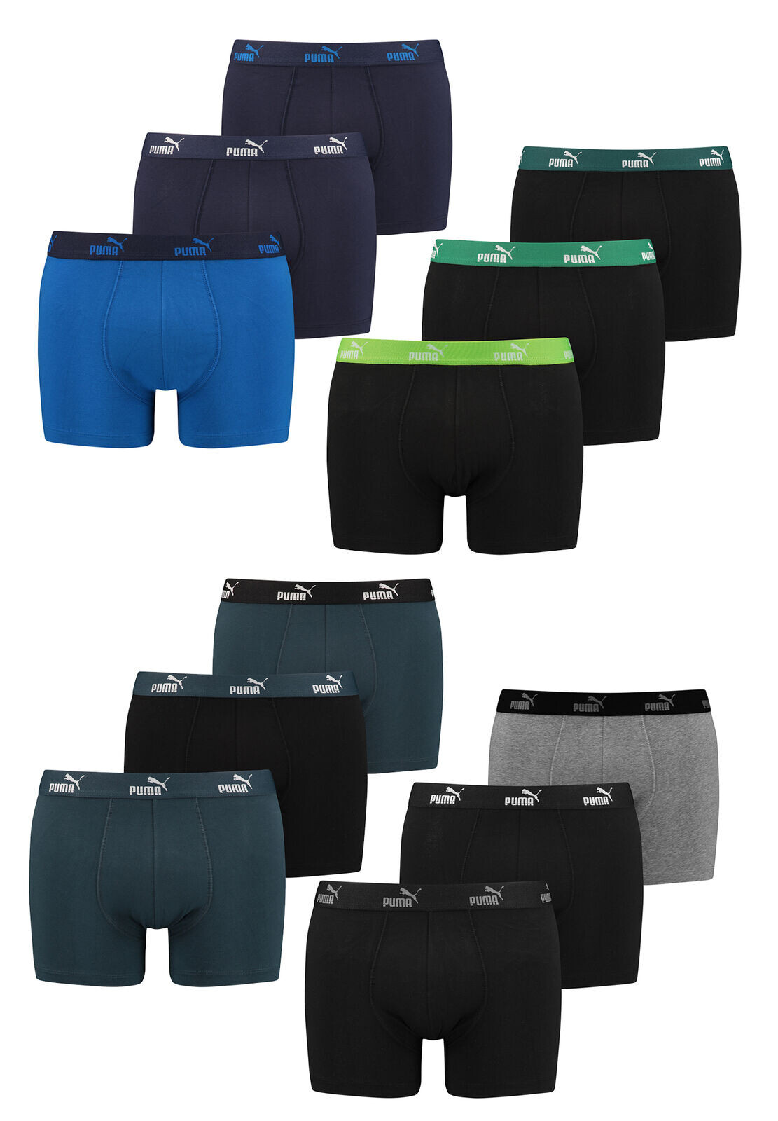 3er Paquete Puma Elements Boxer Calzoncillos Hombre Ropa Interior Retro Pants