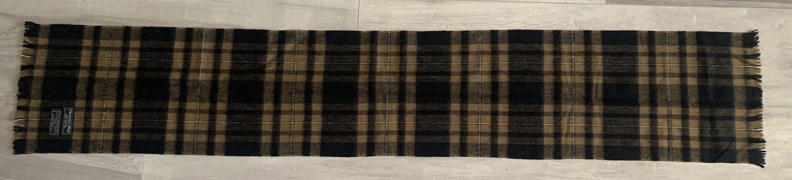 Écharpe frange Christian Dior Monsieur Plaid 100 % laine d'agneau marron noir