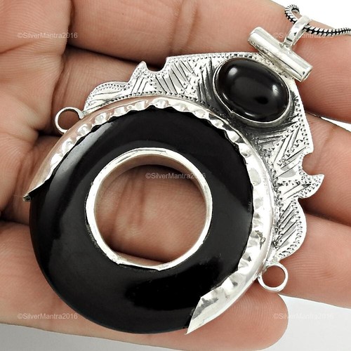 Onix Piedra Plata de Ley Agosto Nacimiento Bisel Cumpleaños Pedida Esposa Collar - Imagen 5 de 8