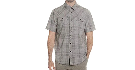 Gerry Men's Short Sleeve Quick Dry Tech Woven Shirt, Gray [L]