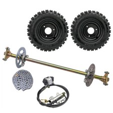 29" Go Kart Rear Axle Kit 6" Wheels Brake for Go Cart Trike Dirft ATV Quad