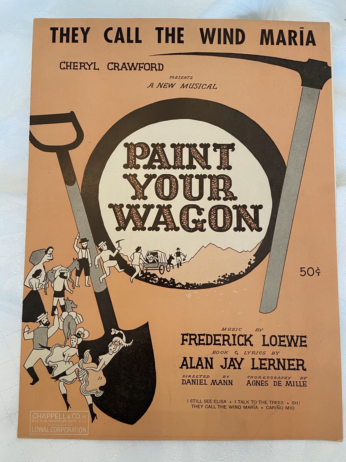 1951 THEY CALL THE WIND MARIA Sheet Music Paint Your Wagon Lerner
