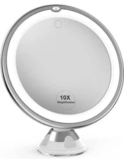 10x Magnification LED Light Makeup Mirror Portable Tabletop 360° Rotation