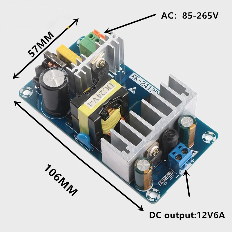 AC-DC Inverter 100-265V to 24V 5A Switching Power Supply Adapter SMPS Module - Image 2 of 4