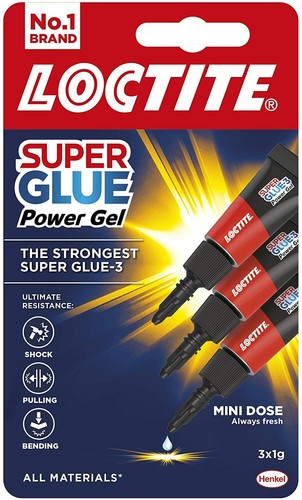 LOCTITE Super Glue POWER GEL FLEX MINI TRIO Flexible Adhesive 3x1g Tubes - 第 3/3 張圖片