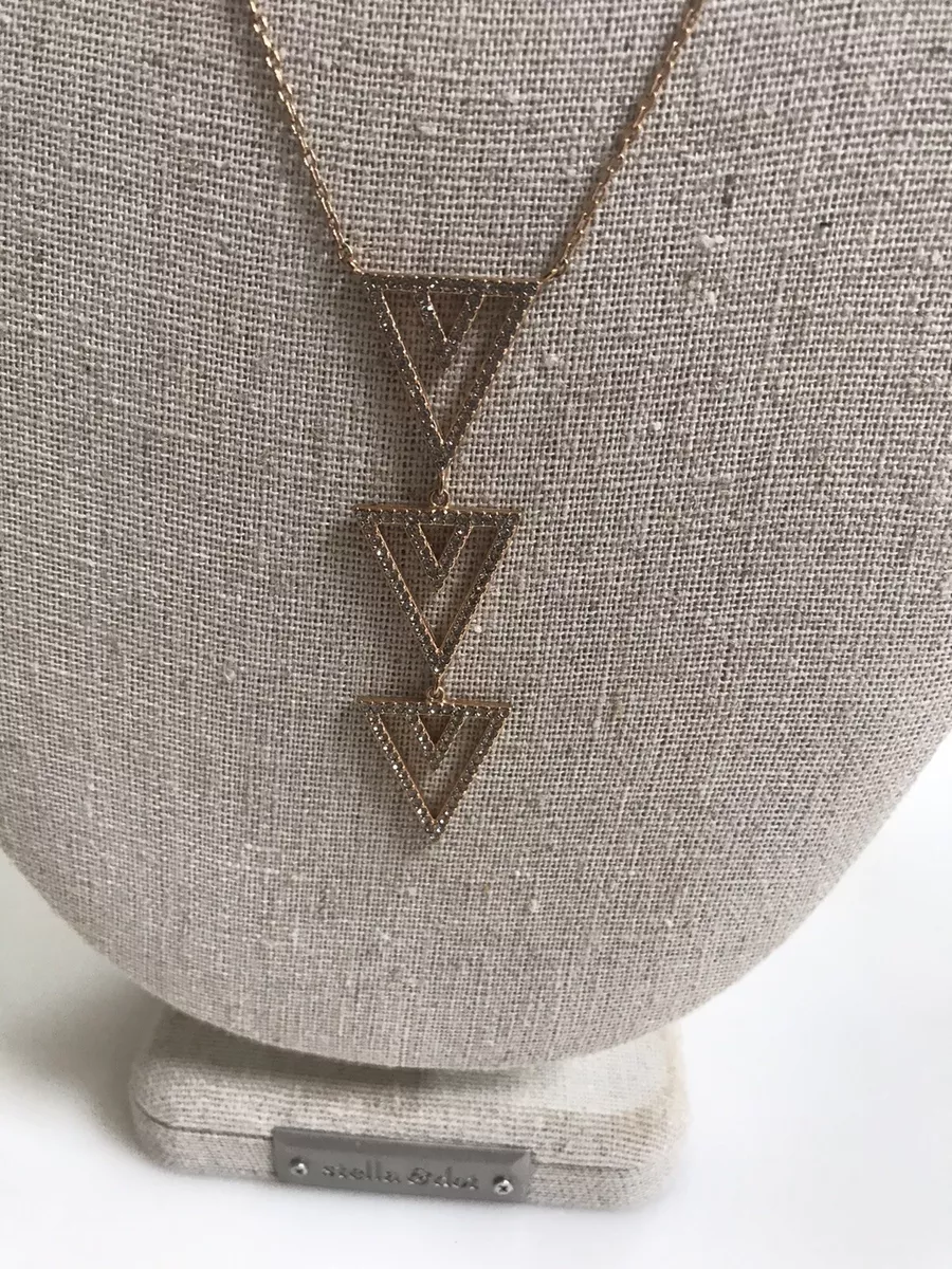Stella And Dot Necklace Chevron Rose Gold Pave eBay