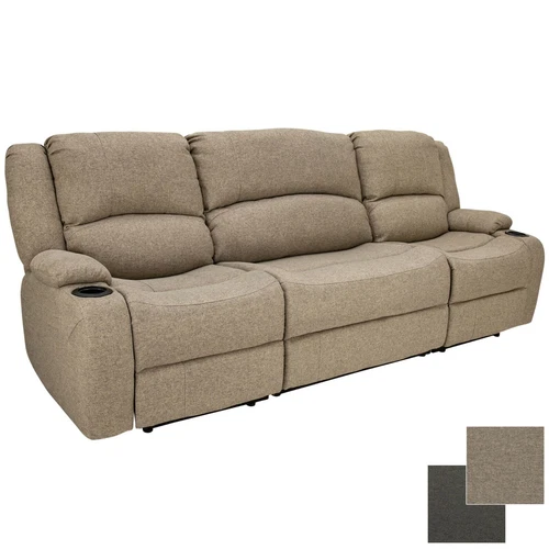 94" Cloth Powered Wall Hugger Recliner Sofa Couch RV Furniture Drop Down Console
