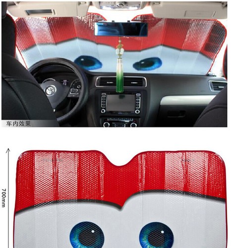 Pixar Cars Lightning Sun Shade McQueen Front Car Windshield Red Gray - Picture 5 of 6