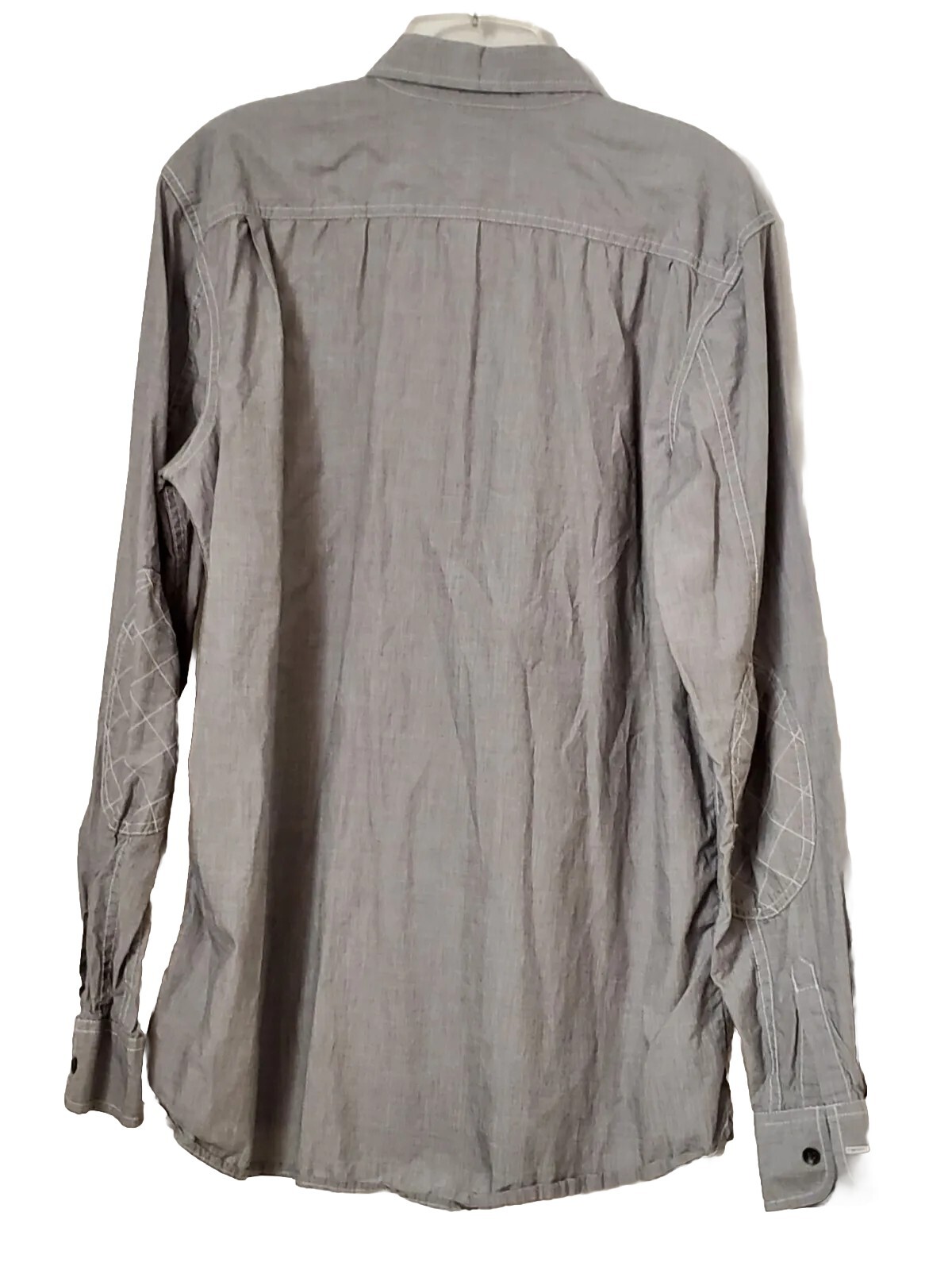 GAP Mens ELBOW PATCH Button Up Collared GREY Soli… - image 1