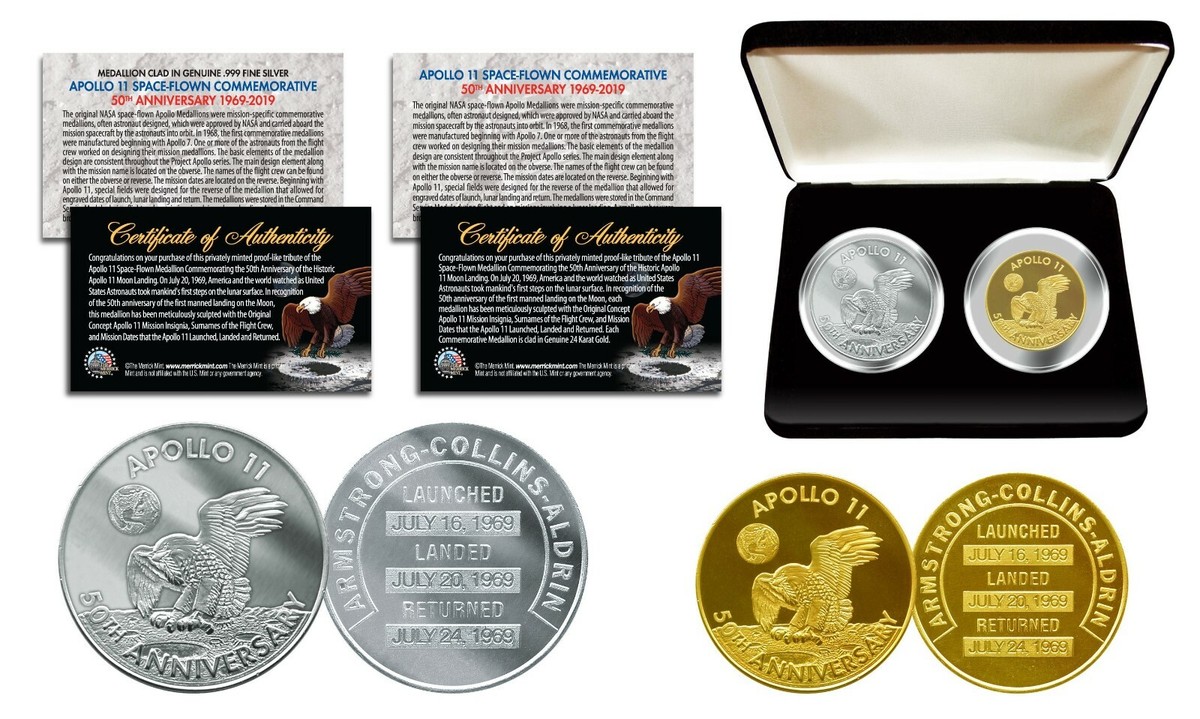 コレクション Apollo 11 50th Anniversary Silver Coin 1 oz Apollo 11 50th Anniversary Silver Bullion Round .999 Fine