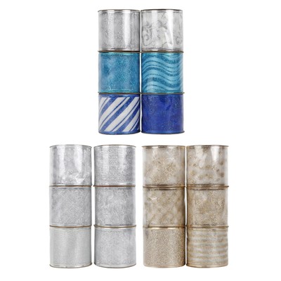 6 Stck. 6 Yard Glitzerbänder Drahtkante Zum Selbermachen Handwerk Borte Heimdekoration Dekorativ