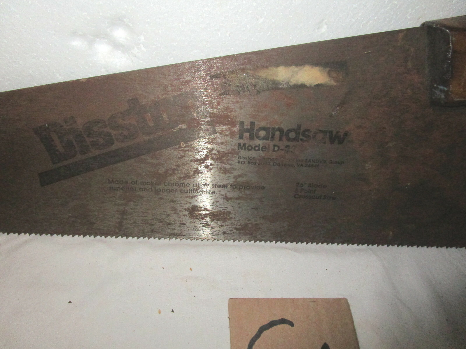 Vintage 26 inch Disston cross cut handsaw, Model D23, 8 TPI, nice etching eBay