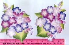 WALLIES HYDRANGEAS wall stickers 4 prepasted decal room decor cutout flowers