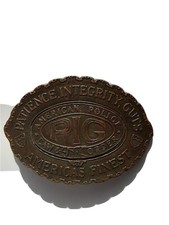 VINTAGE POLICE BELT BUCKLE PATIENCE INTEGRITY GUTS WITH PATENA MEN'S OR WOMEN'S