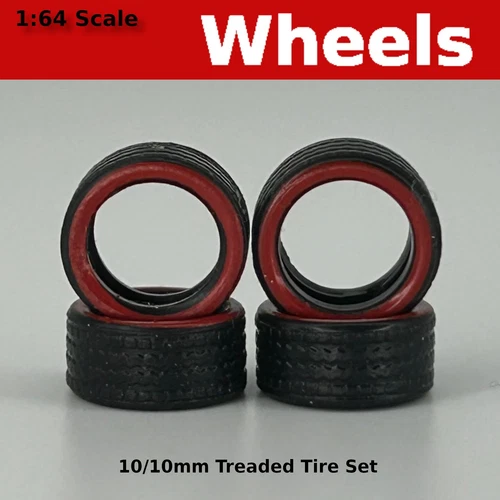 10/10mm Redline Rubber Tire Set for Hot Wheels