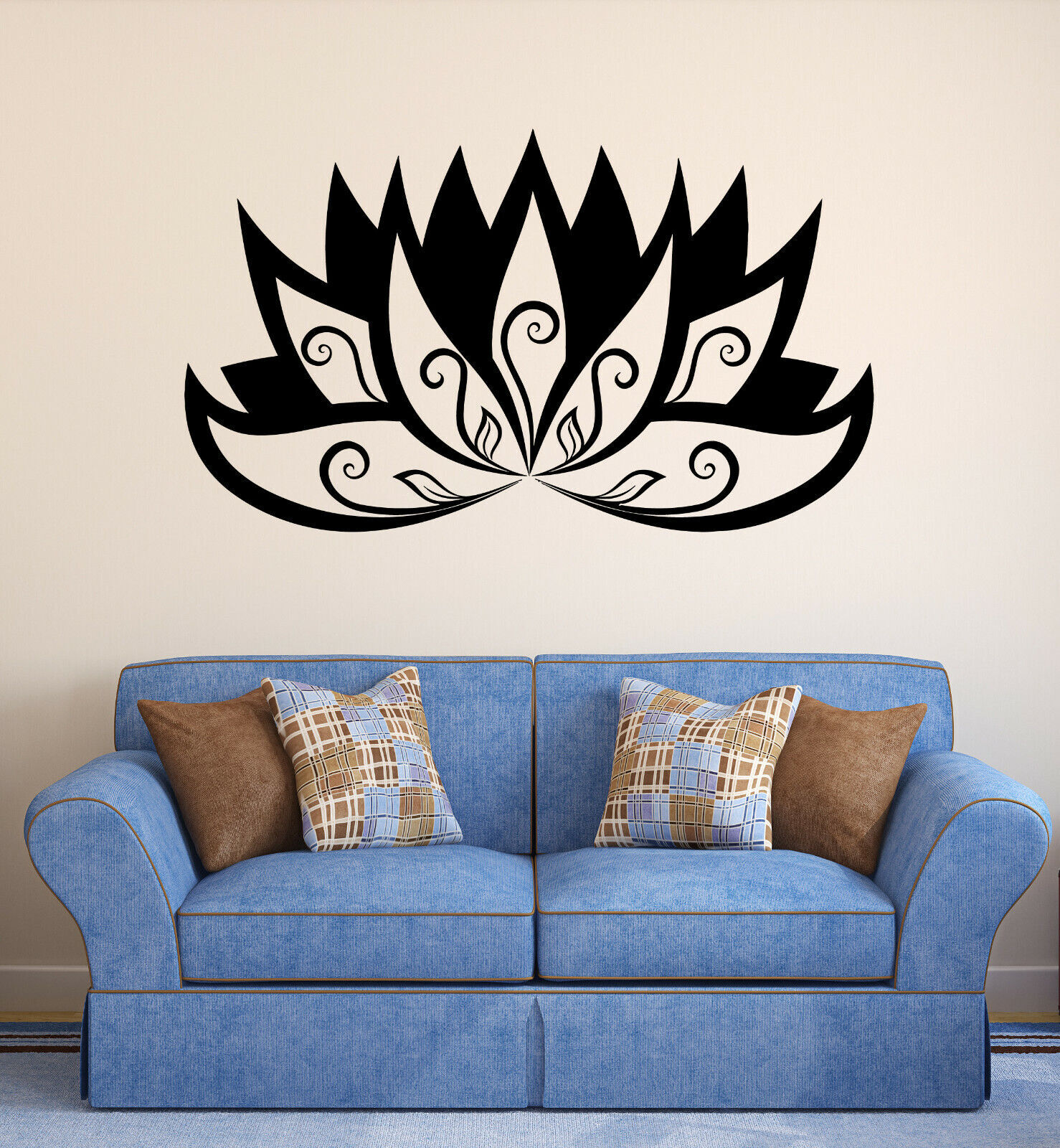 Vinyl Wall Decal Yoga Flower Lotus Ornament Meditation Room Stickers ...