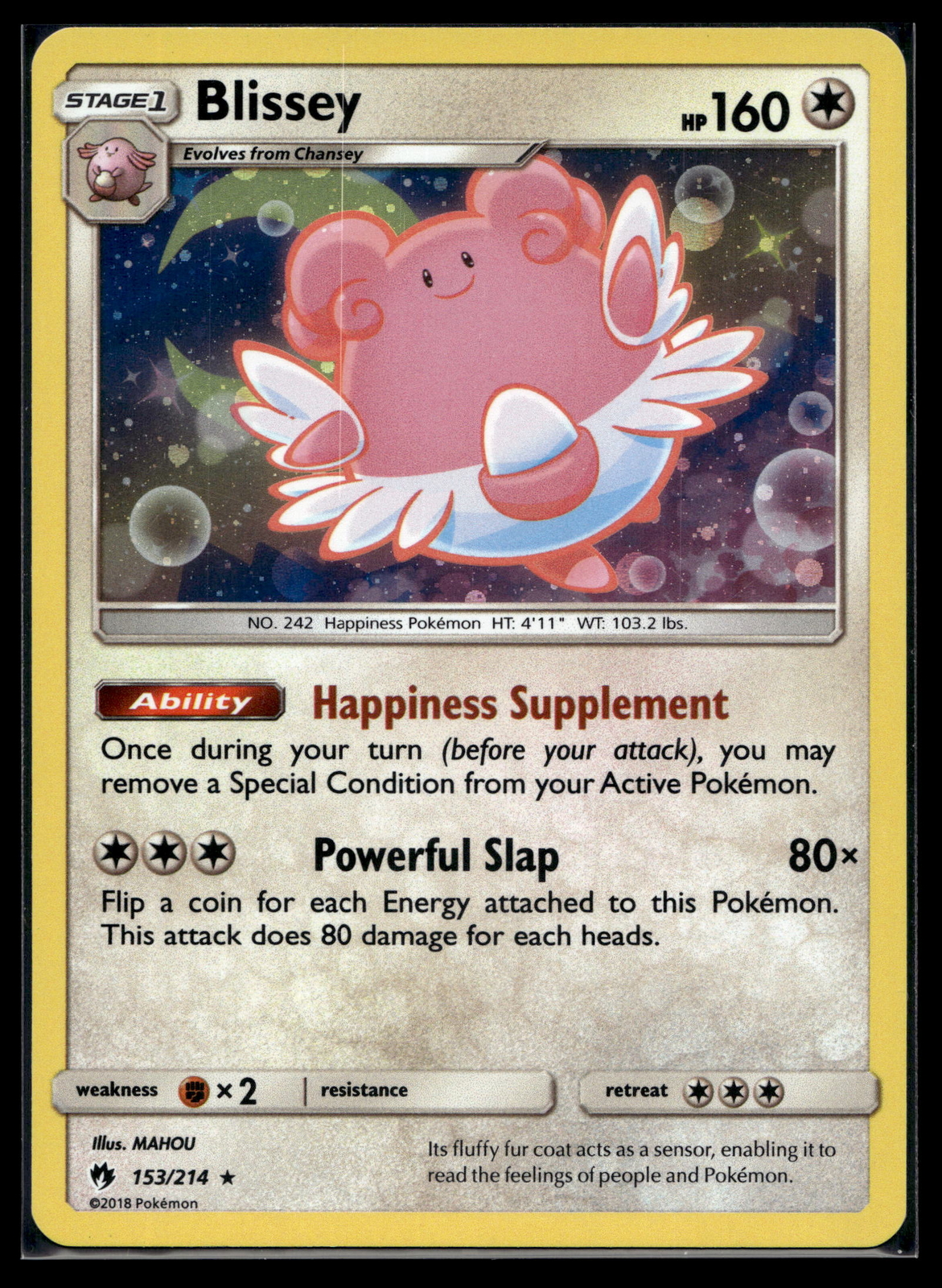 Pokemon Card 153/214 Blissey (Cosmos Holo)