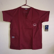 NW Florida St, Dental Assisting XL Crimson Embroidered Logo 5 Pocket Scrub Top