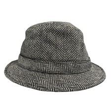Scala Classica Herringbone Wool Blend Bucket Hat Size L