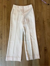    St. John Cream Wide Leg Trousers Size 4   