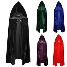 Medieval Hooded Robe Cosplay Costumes Halloween Adult Children Witch Elf Cape