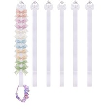 6PCS Girls Bows Organizer, Cute Hair Clip Holder Hairbands Storage Hanger White