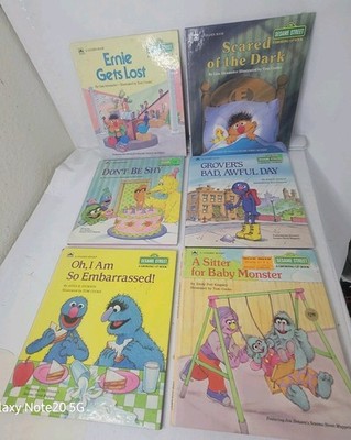 Lot of 6 Vintage Sesame Street A Golden Growing Up Hardcover Books, 1980's