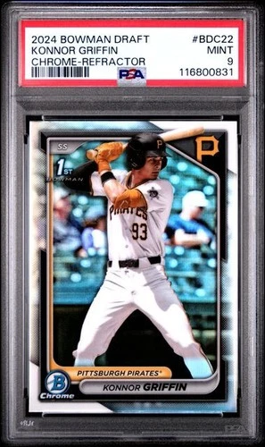 KONNOR GRIFFIN 2024 Bowman Draft Chrome Refractor PSA 9 MINT #BDC22 PIRATES