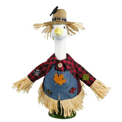 Fall Scarecrow Porch Goose Outfit Autumn Goose Costume for 23'' Lawn Statue Decor