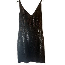 Lulu’s BodyCon Sequin Little Black Mini Dress Sparkly Party Hoco Holiday Medium