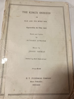The King's Sneezes (or Max and his Music Box) Operetta in One Act 1932 C11