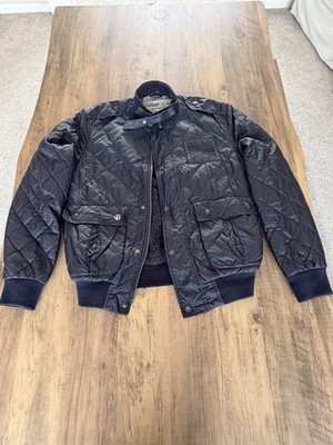 Barbour Steve McQueen Quilt, schwarz, Biker Bomberjacke Medium