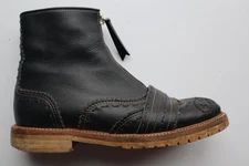 Black Leather GABRIELE HEARST Top Zip Ankle Boots Cutouts US 7 - 7.5 EU 37