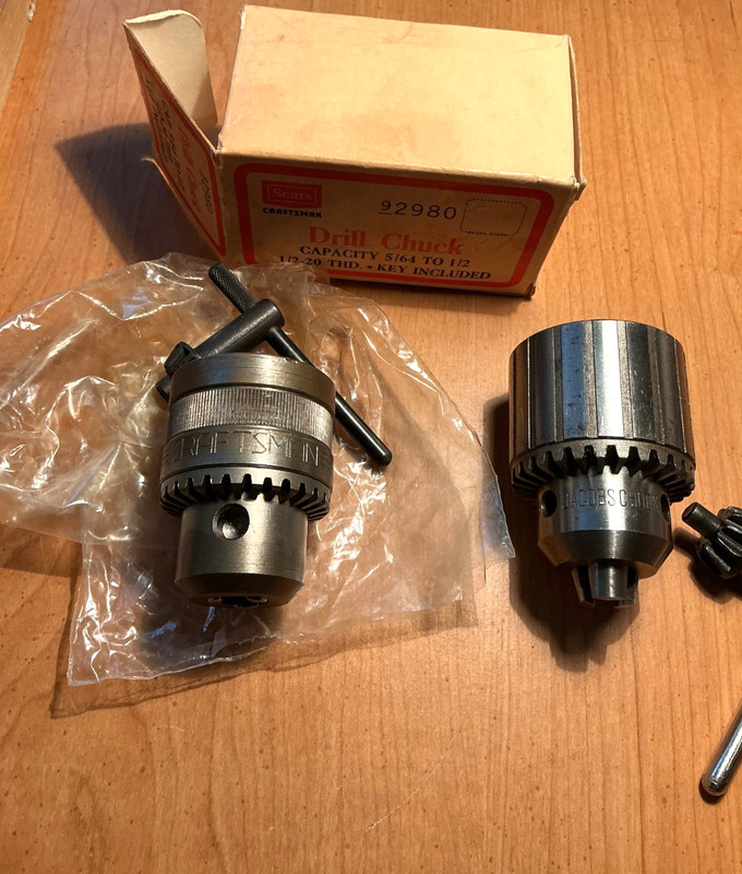 Lot of 2 Drill Chucks 1 Sears NOS & 1 Used Jacobs 33B See Description