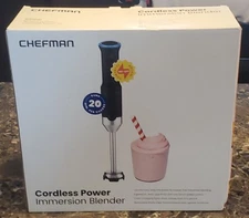 NEW Chefman RJ19-RS1 Cordless Power Portable Immersion Blender Stainless Steel