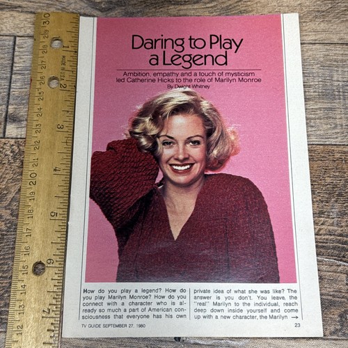 1980 Catherine Hicks Marilyn Monroe Actress VTG Print Pop Ad Art Ephemera 80s - Picture 1 of 1