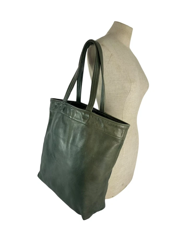 Bolso de Mano de Cuero Genuino WENDY NICHOL Verde Billy Kid Hecho en EE. UU. Foto 3 de 4