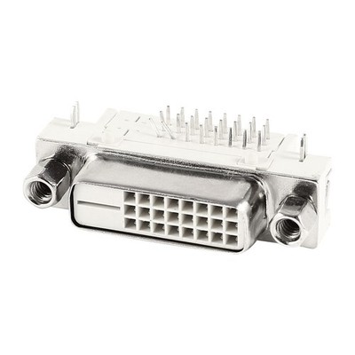 PCB Mount DVI-D 24+1 Pin Female 90 Degree Connector Adapter