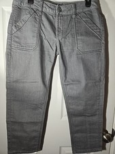 Y2K Womens Jeans Gray Size 30X23 Cropped Made In USA NWOT