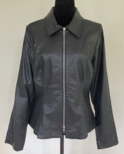 White House Black Market Coated Peplum Jacket Black Medium New With Tags