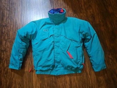 Vtg Columbia Ski Coat Jacket 3n1 Whirlibird 90 s Neon Purple Red Aqua Blue Sz M
