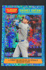 2025 Topps Heritage Shohei Ohtani #1 Blue Sparkle Border Parallel