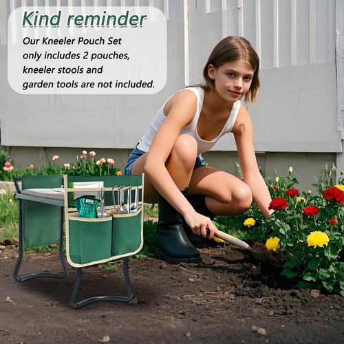 2 Pack Garden Pouches for Kneeler, Portable Tool Storage Bags Oxford Multiple... - Foto 7 di 7